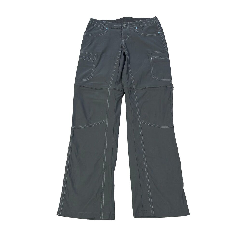 Kuhl Kliffside Womens 2 Reg Gray Convertible Zip-Off Hiking Cargo Pants EUC